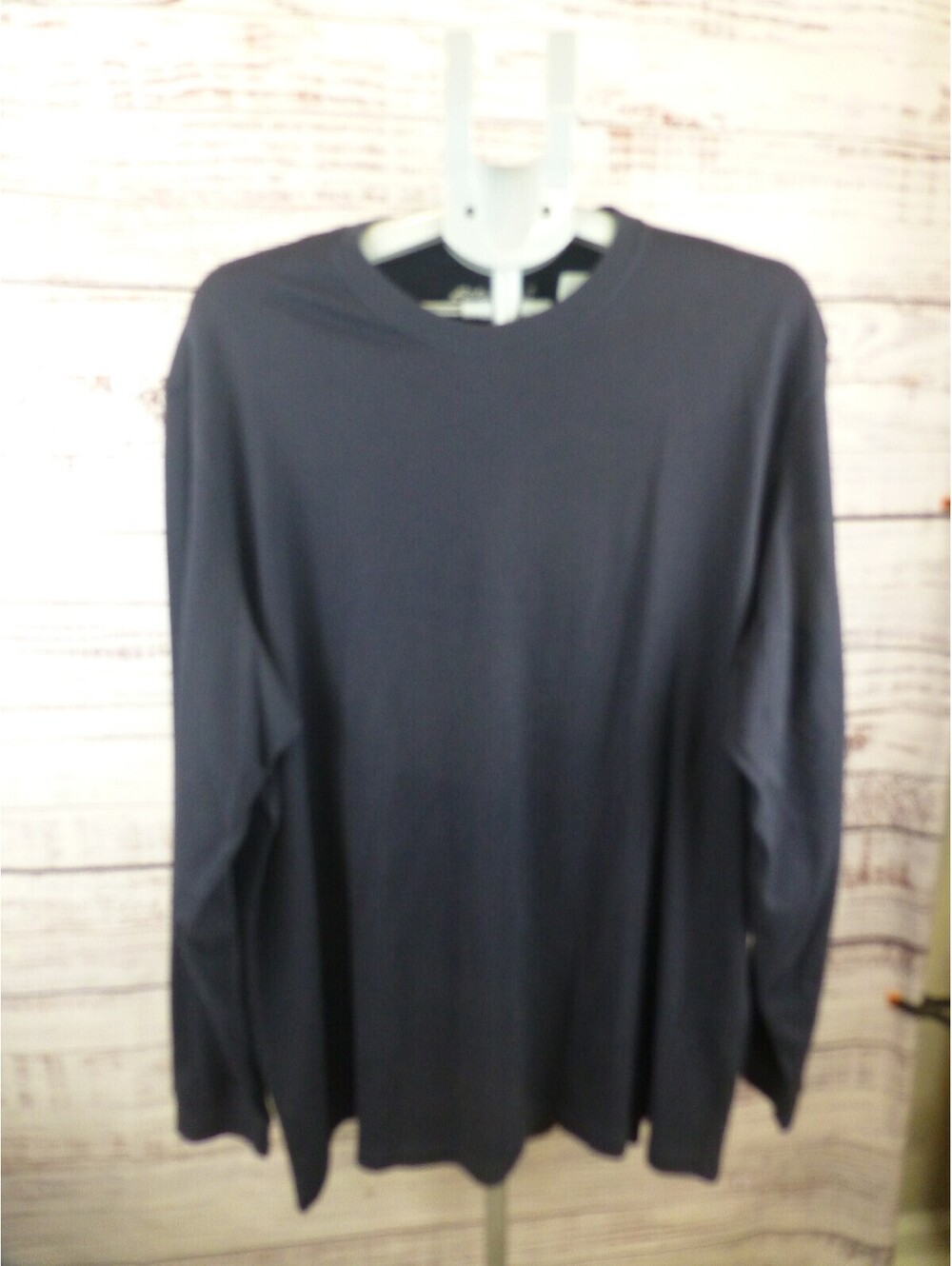 Eddie Bauer Men's TXL Tall XL Long Sleeve T-Shirt 100% Cotton Crew Neck Navy J5